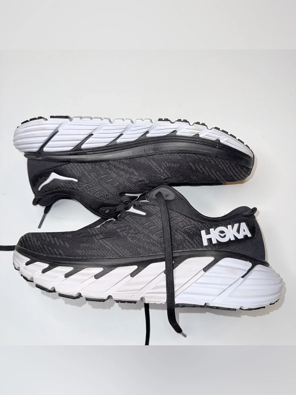 Hoka Black and White Men's Athletic Running Shoes