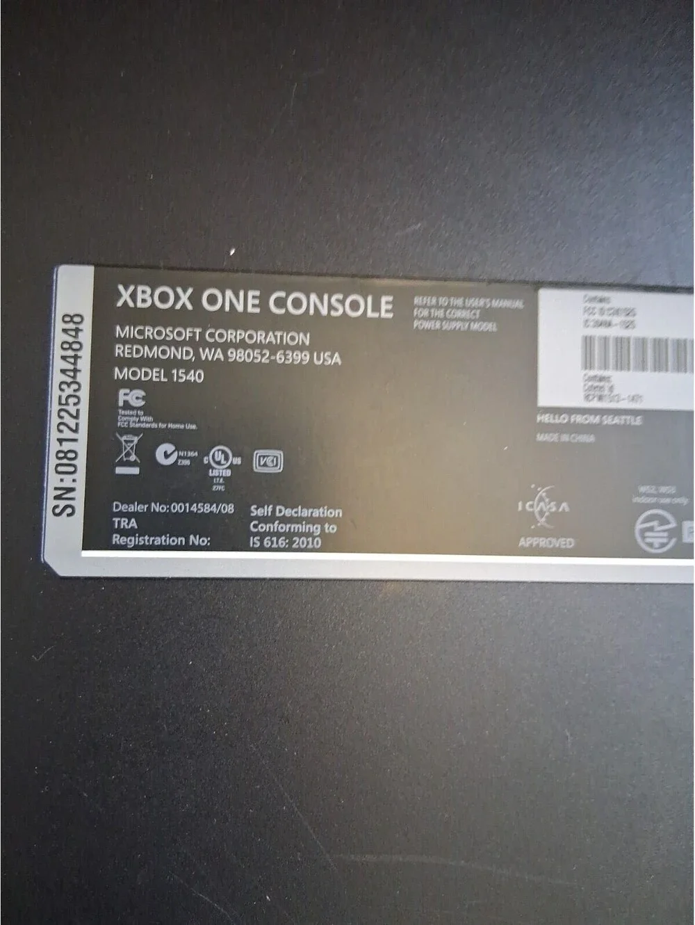 Xbox One Console Bundle With Power CableMicrosoft Authentic OEM Tested & Working