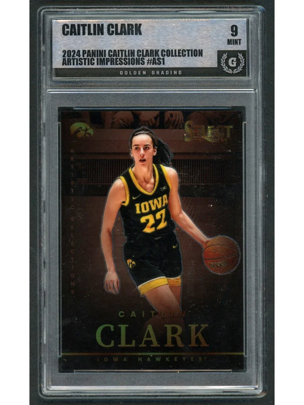 2024 Panini Caitlin Clark Collection Prizm #AS1 Artistic Graded Mint 9