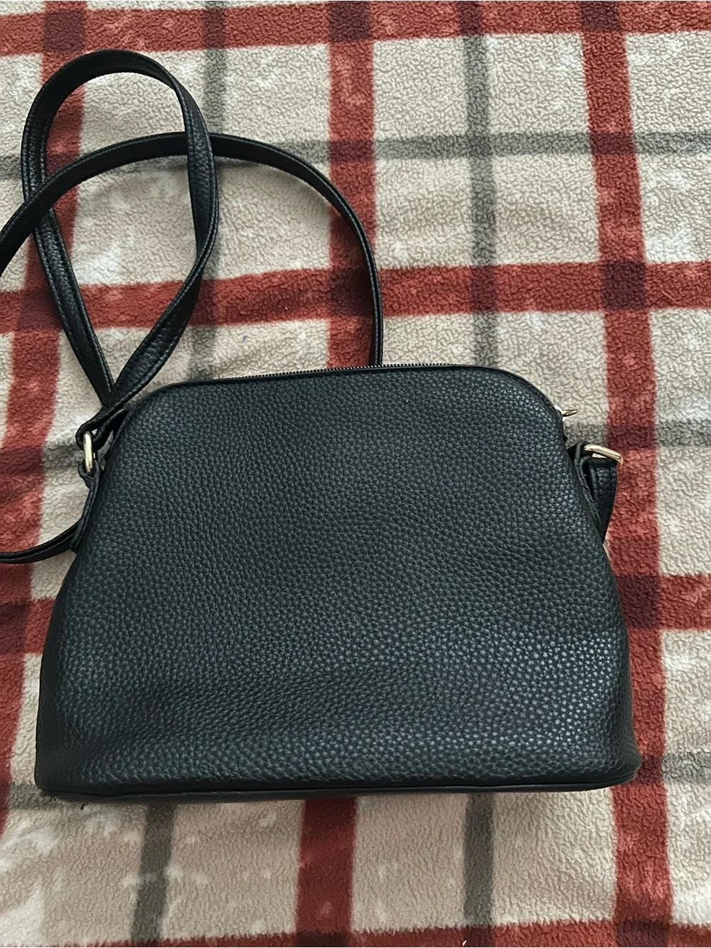 Unbranded Classic Black Leatherette Crossbody Bag with Tassel Zip