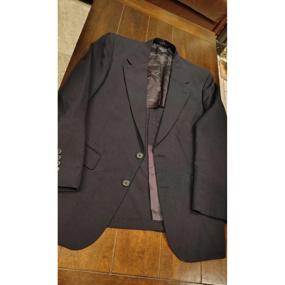 Botany 500 Vintage Mens Blazer Sport Coat Two Button Tailored in USA Black