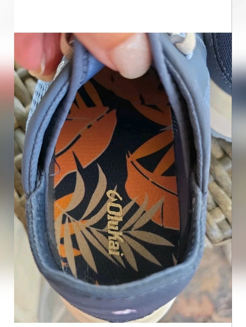 OluKai Womens Huia No Tie Slip On Trainer Sneaker Sz 8 Vintage Blue Sea Ice