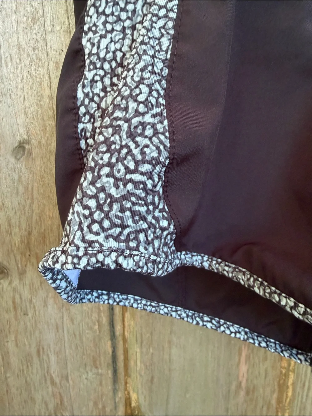 Nike Dri-Fit Black White Cheetah Print Trim Women’s Athletic Lined Shorts Size S