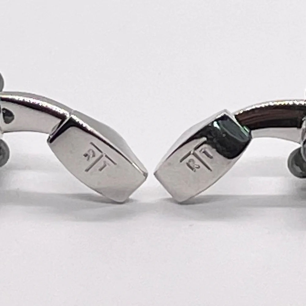 R|T by Robert Tateossian Cufflinks; Blue / Silver Pearl Cufflinks.  New in Box