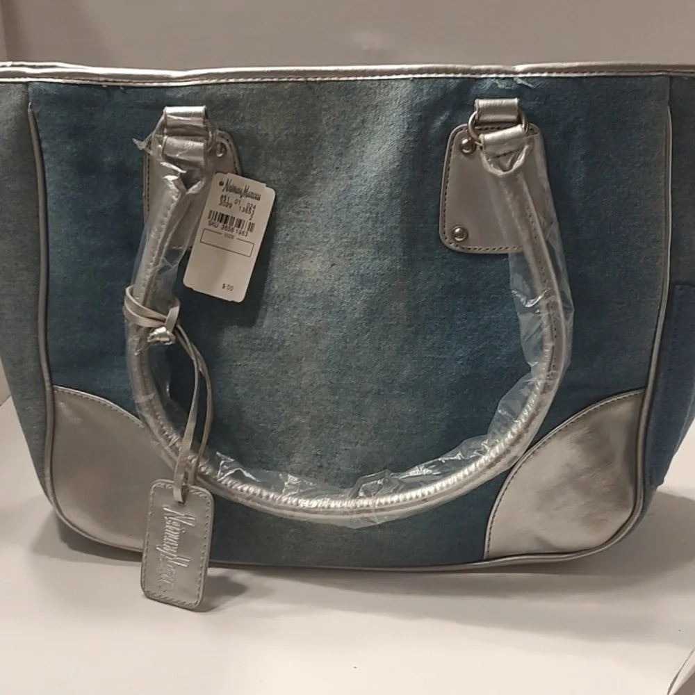 Denim Vintage Neiman Marcus Tote Vintage Acid Wash With Tags NWT