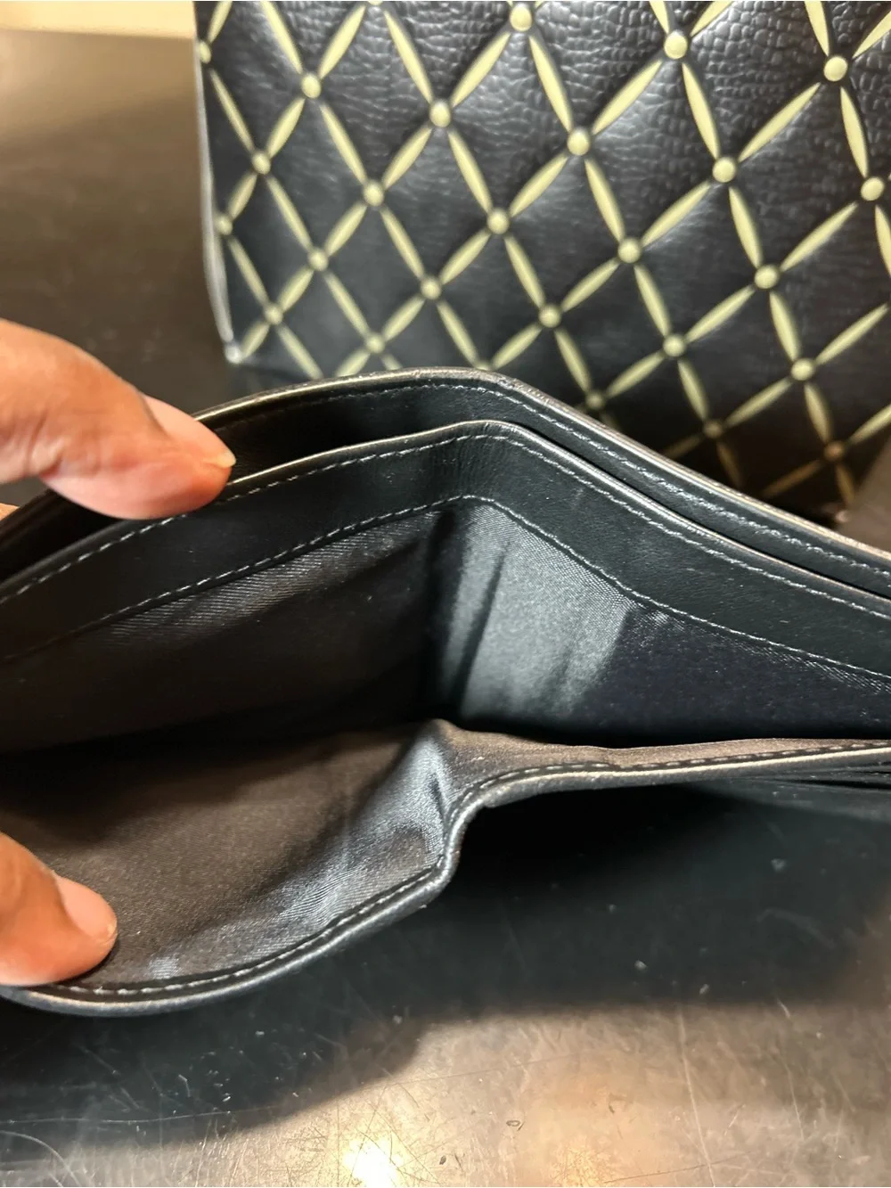 Versace black leather