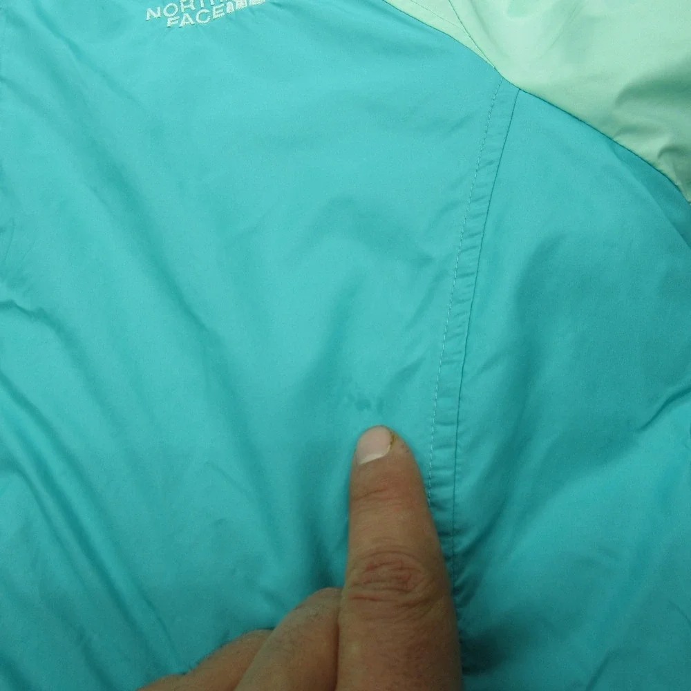 The North Face Jacket Girls XL Aqua‎ Hooded Insulated Reversible Perseus Puffer