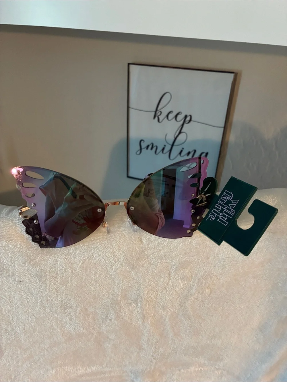 wild fable Butterfly Rimless Sunglasses - Purple Mirror