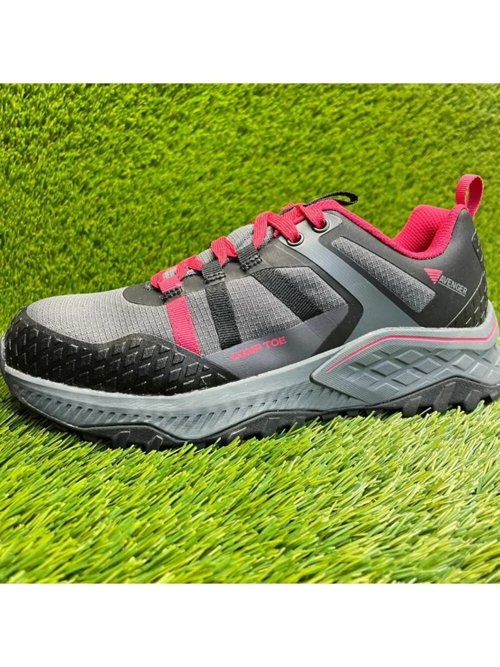 Avenger Aero Trail Womens Size 8D Gray Pink Composite Safety Toe Work Shoes