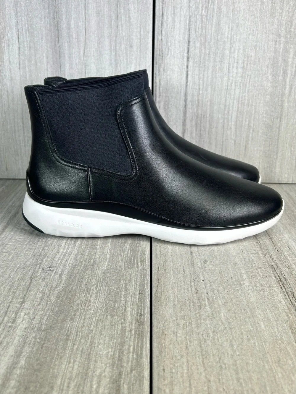 Cole Haan 3.ZeroGrand Chelsea Sneaker Boot Black Leather Slip-On Womens Size 8 B