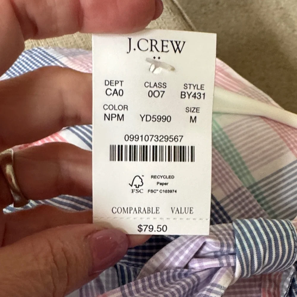 J. Crew lightweight plaid