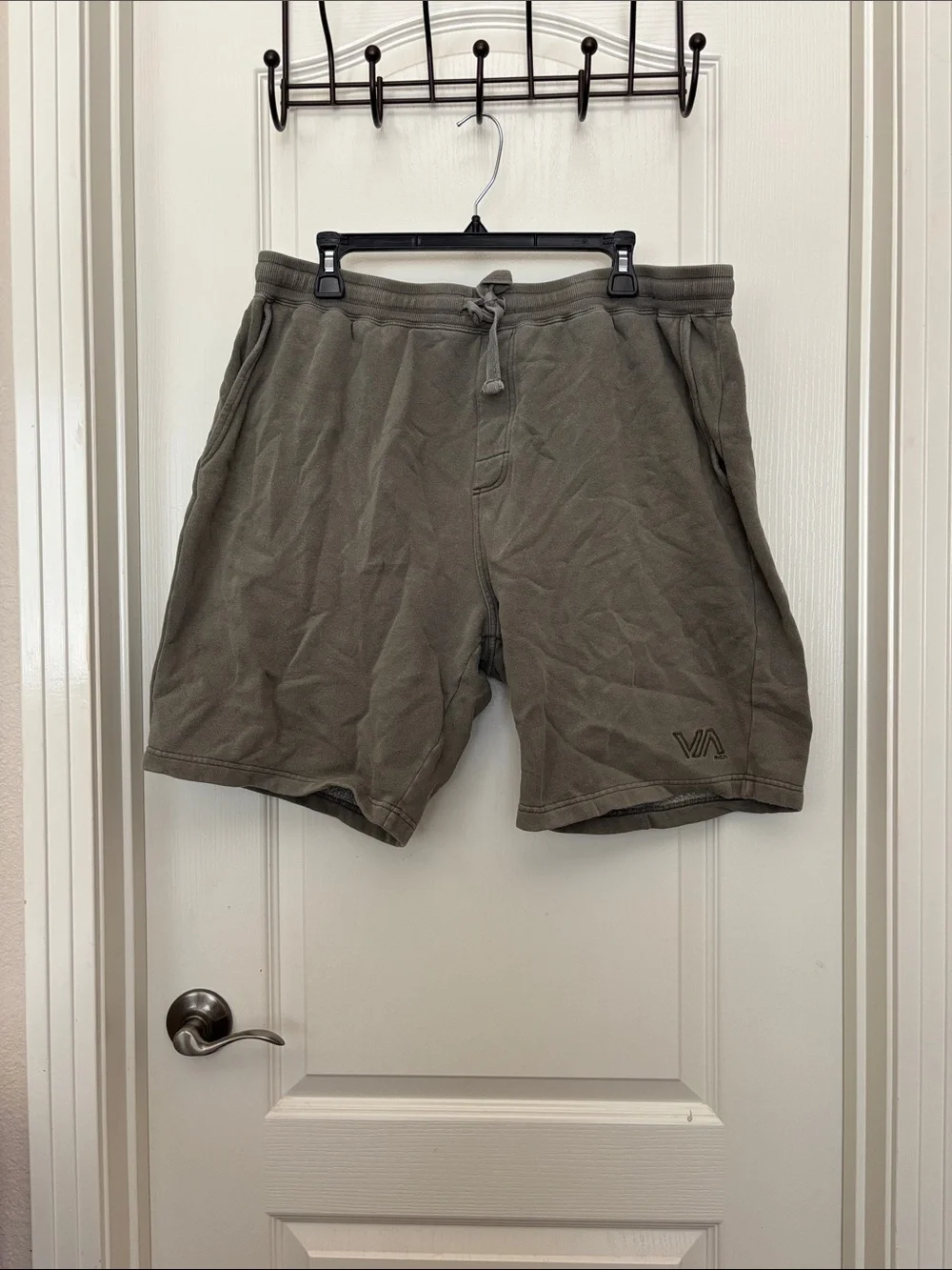 RVCA Olive Green Cotton Drawstring Shorts