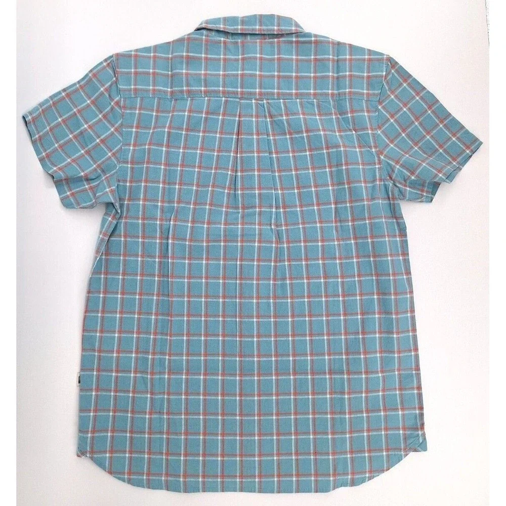 The North Face Loghill Shirt Mens Small Reef Waters Plaid Cotton Hemp Blend NWT