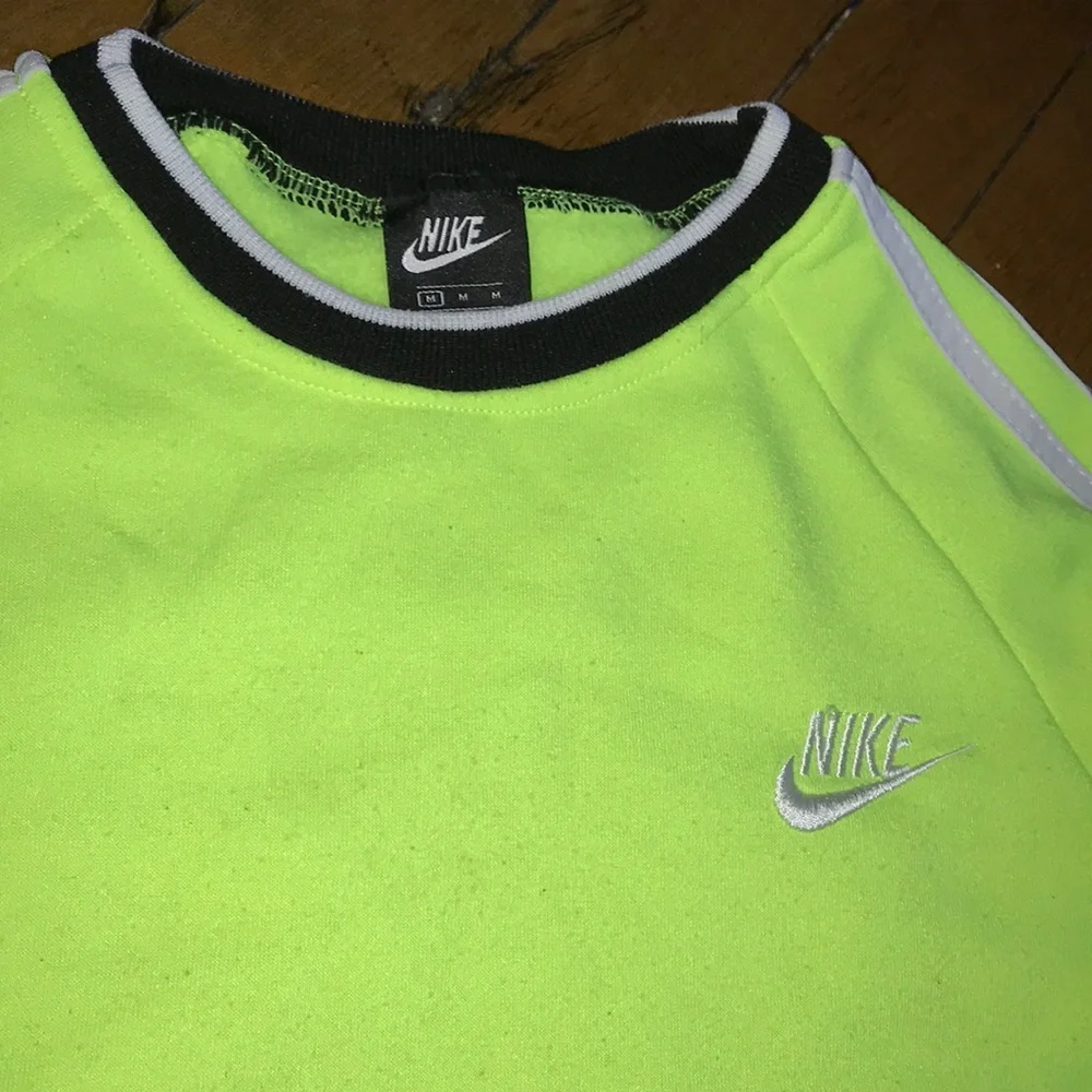 Nike Neon Lime Kids Crewneck Sweatshirt with Black Trim