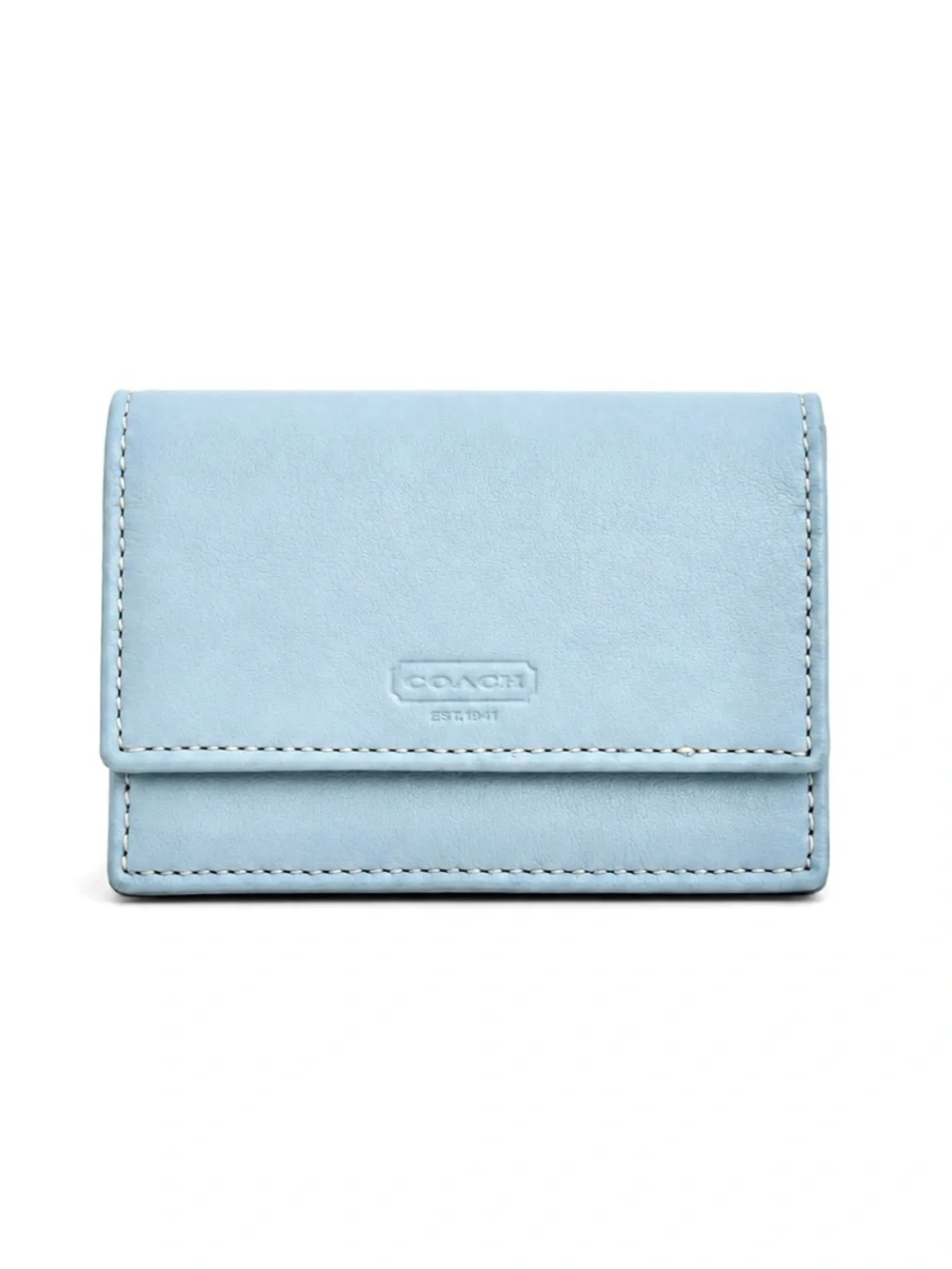 COACH Legacy Light Blue Compact Accordian Wallet NEW