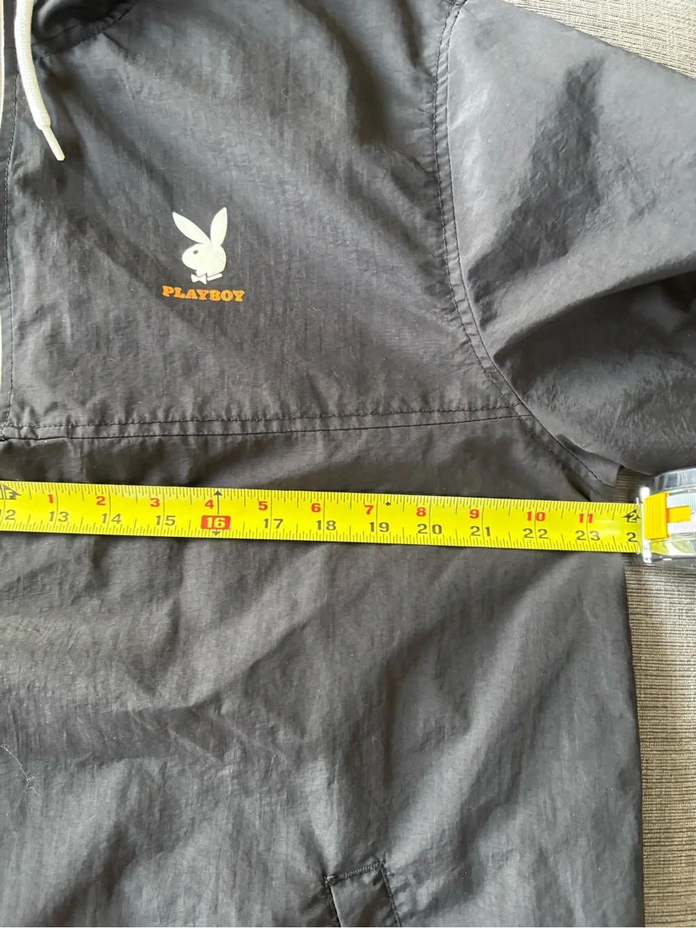 PacSun x Playboy Quarter-Zip Hooded Windbreaker Jacket Black – Unisex LARGE