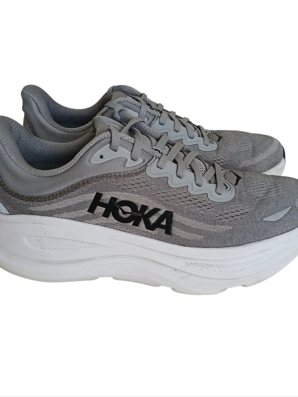 HOKA ONE ONE Bondi 9 Platform Running Shoes Men's 9D Galactic Grey/Stellar Grey