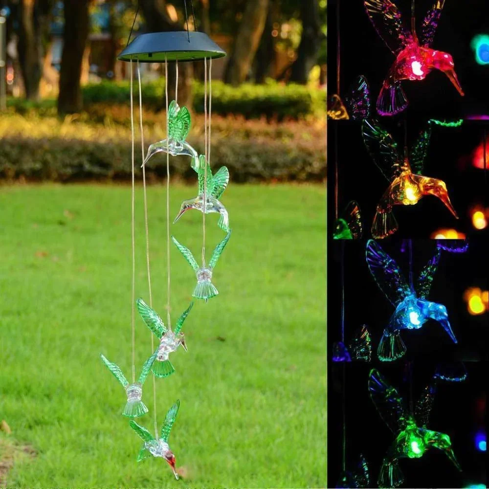 Color Changing Solar LED Humingbird