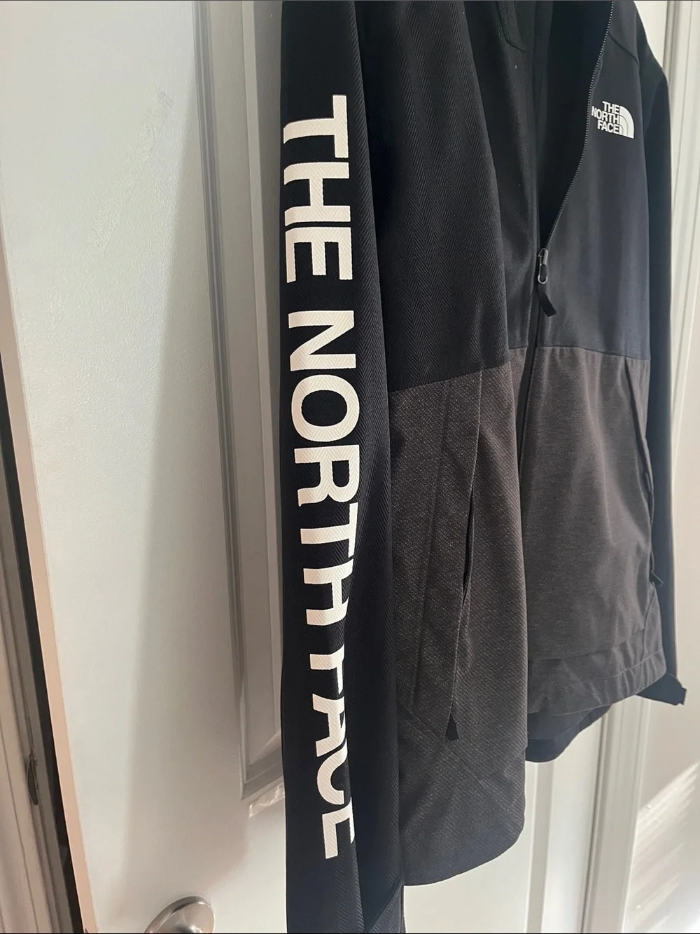 The North Face Two-Tone Black & Charcoal Hooded Zip Jacket