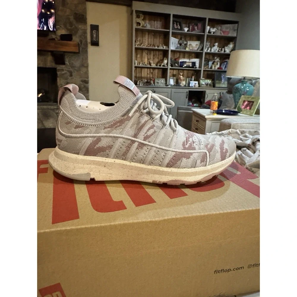 FitFlop VITAMIN‎ FF E01 Knit Sports Sneakers Trainers Size 6 PINK SKY MIX CAMO