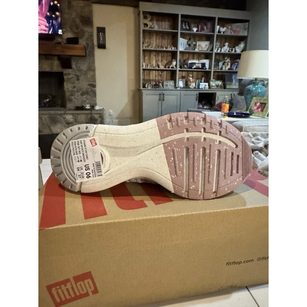 FitFlop VITAMIN‎ FF E01 Knit Sports Sneakers Trainers Size 6 PINK SKY MIX CAMO