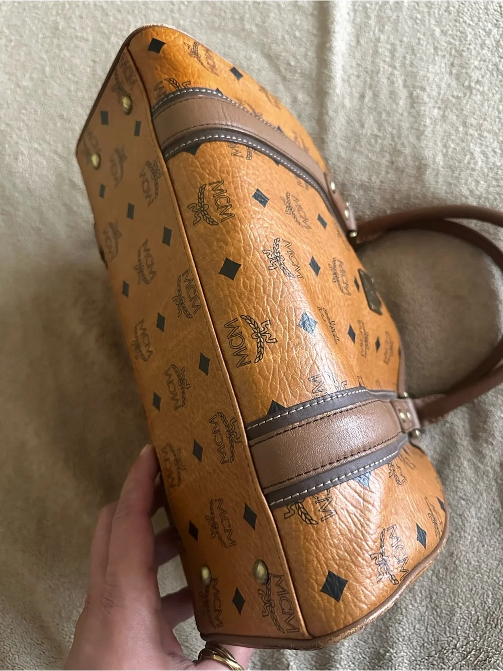 MCM satchel cognac