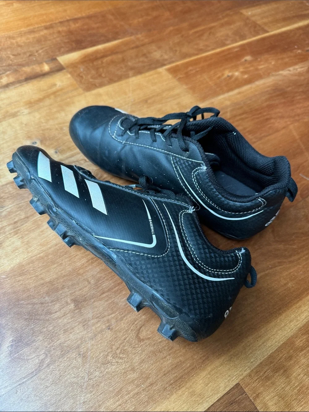 adidas Black Men's Cleats with White Accents