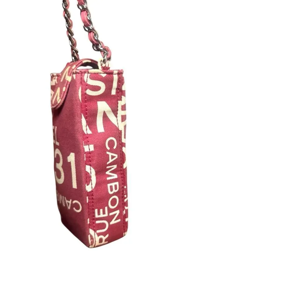 CHANEL Red White Canvas 31 Rue Cambon By The Sea Crossbody Phone