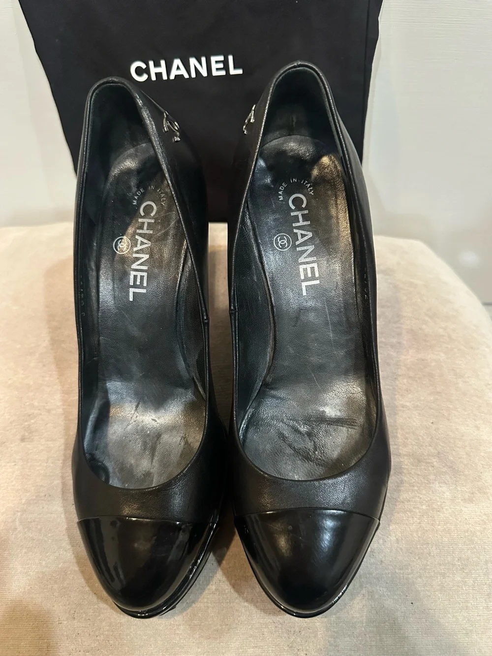 CHANEL black patent