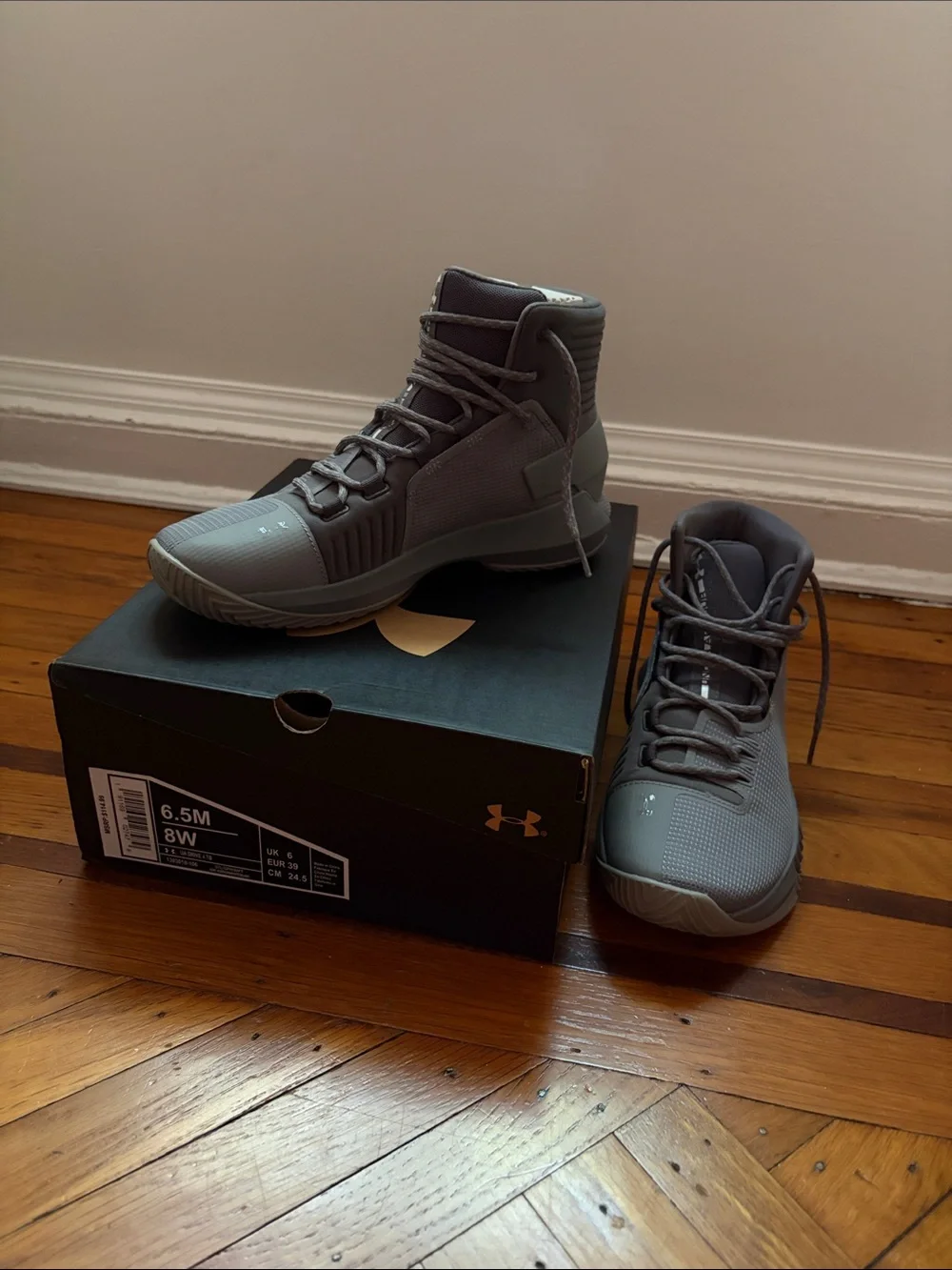 Under Armour Drive 4 Gray High-Top Basketball Shoes Size 6.5 Men's