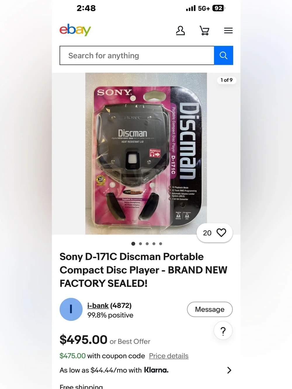 Sony discman portable