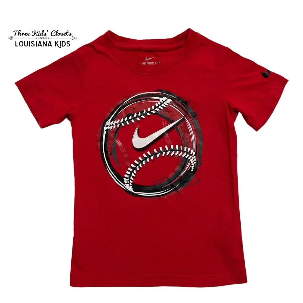 Nike Sz 4 Red Baseball Tee Shirt