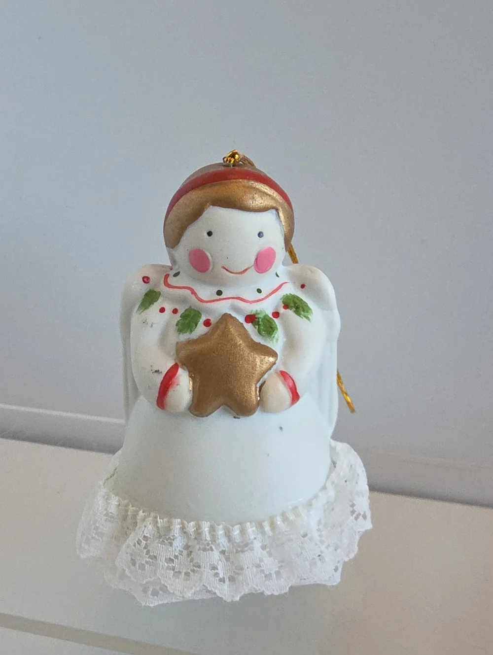 Vintage 1986 Porcelain Jolly Jingles Collector Bell Angel Ornament