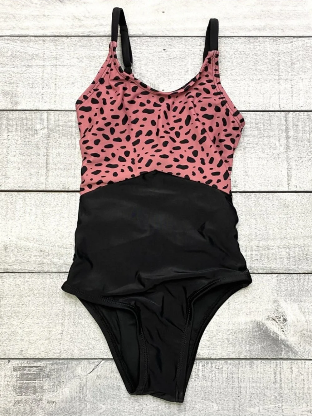 New Kids Pink & Black Patterned One-Piece Swimsuit