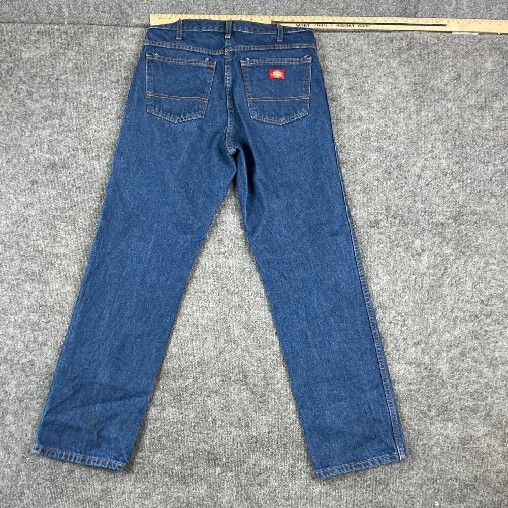 Dickies Jeans‎ Mens Size 33x32 Dark Wash Straight Leg Classic Denim Pants