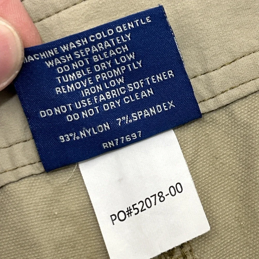 AFTCO Performance Cargo Fishing Shorts Men's Size 38 Khaki Nylon Stretch