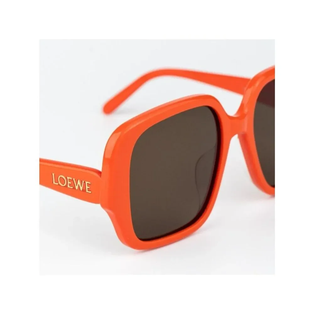 Loewe Women Sunglasses Orange Brown Square LW40134U 42E NEW AUTHENTIC