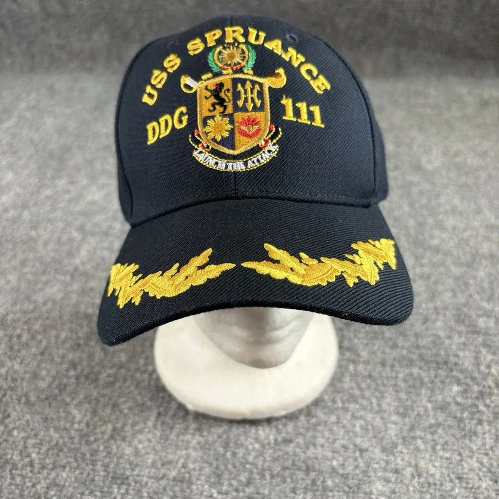 USS Spruance DDG 111 Hat Cap US Navy Military Made USA Black Strapback The Corps