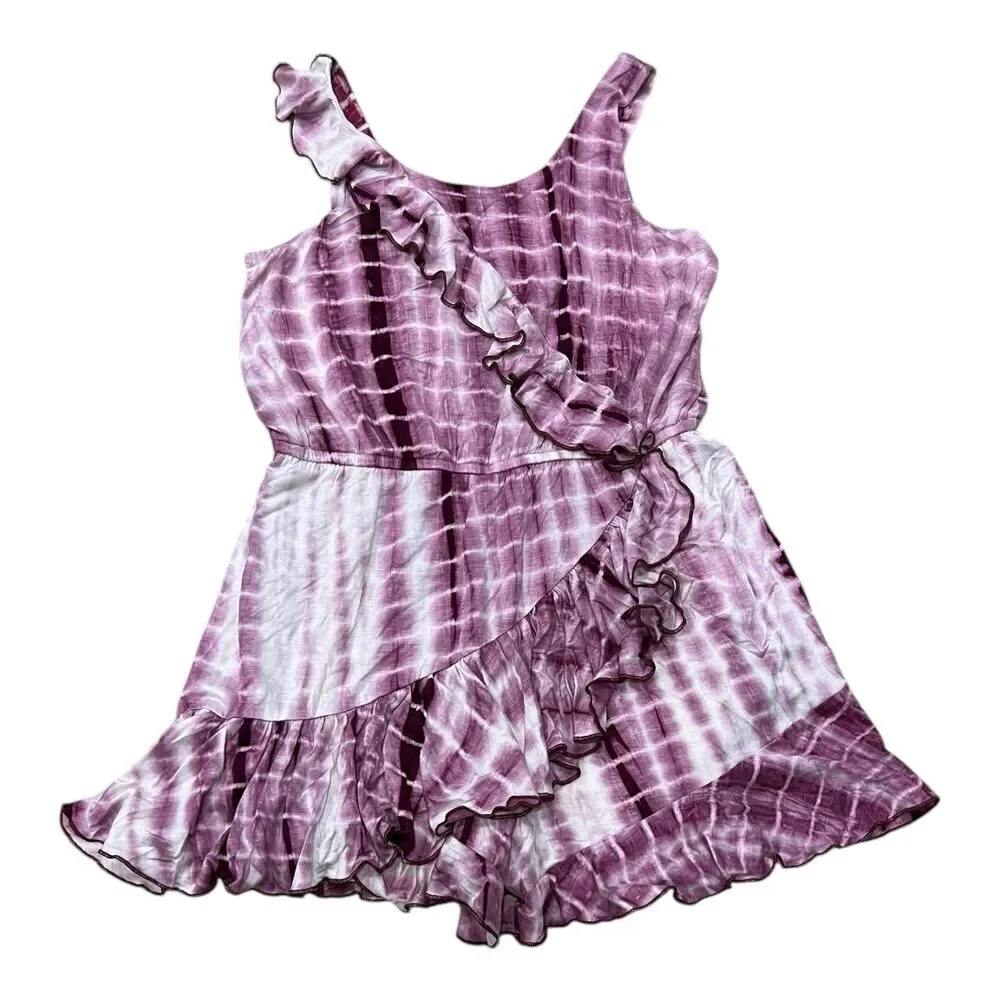 Truly Me Sara Sara Purple Tie Dye Ruffle Romper Teen 12
