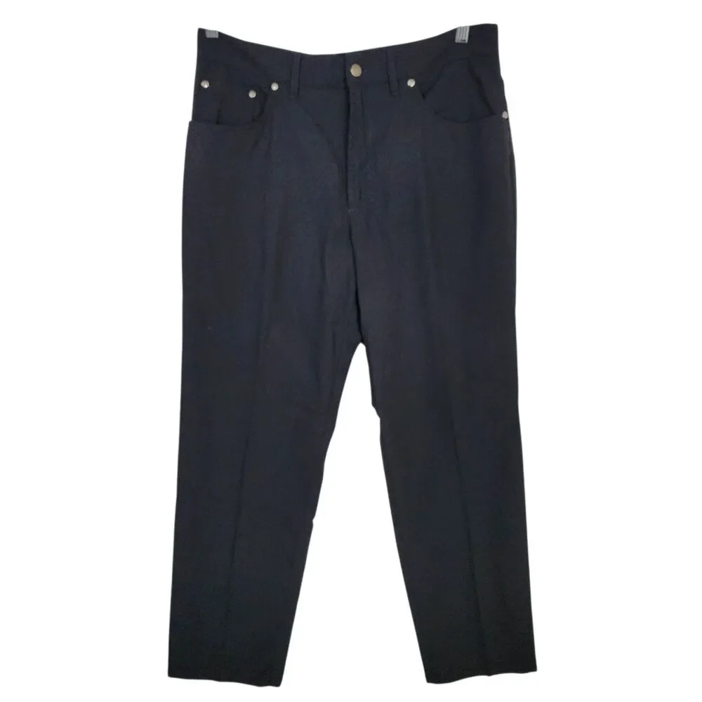 St. Croix Collections Men's Pants Size 34 Black Wool Blend Made in Italy Trouser