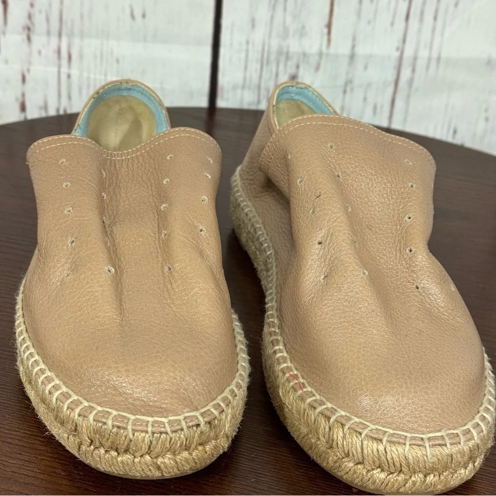 Rag & Bone New York Tan Slouchy Leather & Espadrilles Loafer Flat women’s 7 EUC