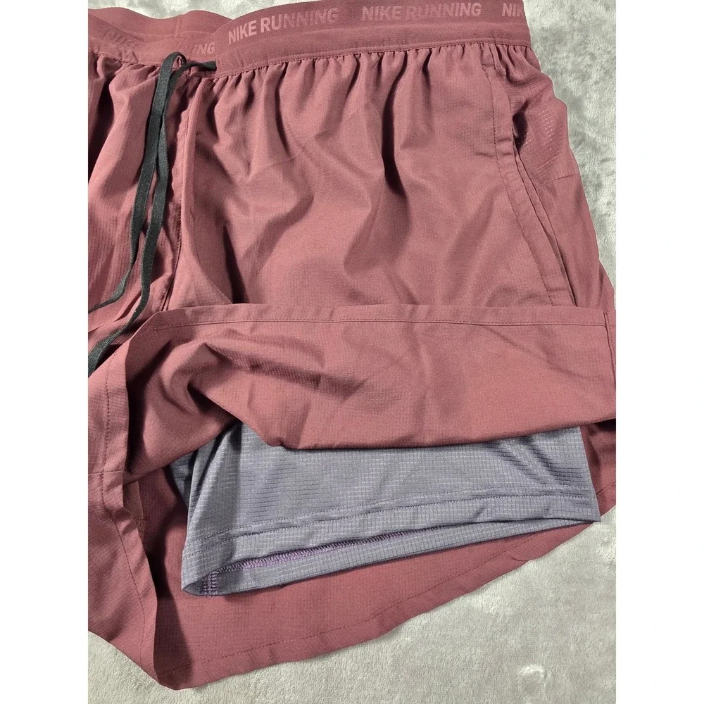 Nike Stride Running Shorts Mens 2XL Burgundy 5