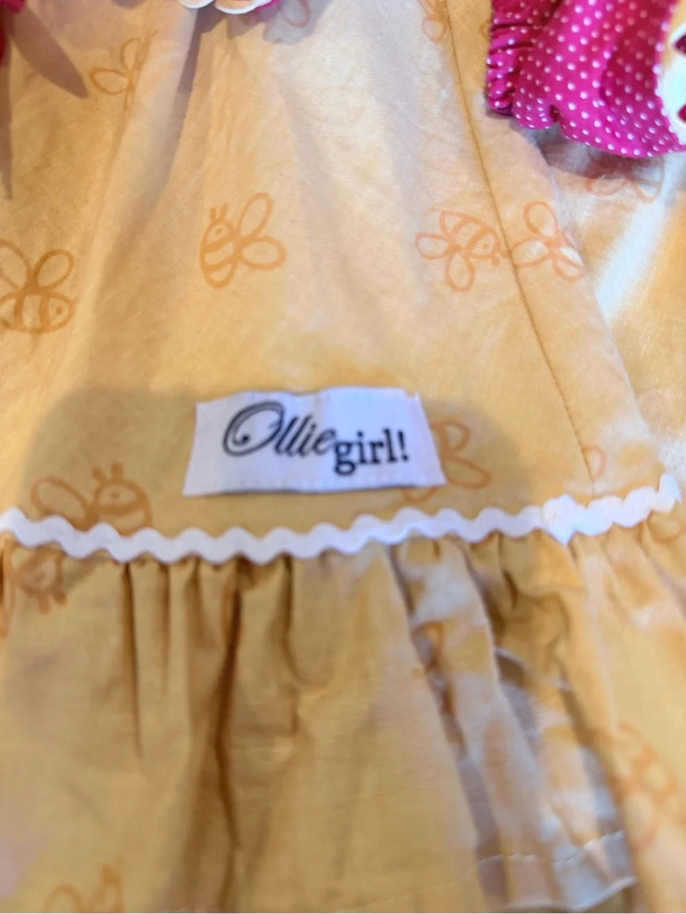 Pooh Yellow & Red Girls' Dress with Hunny Pouch
