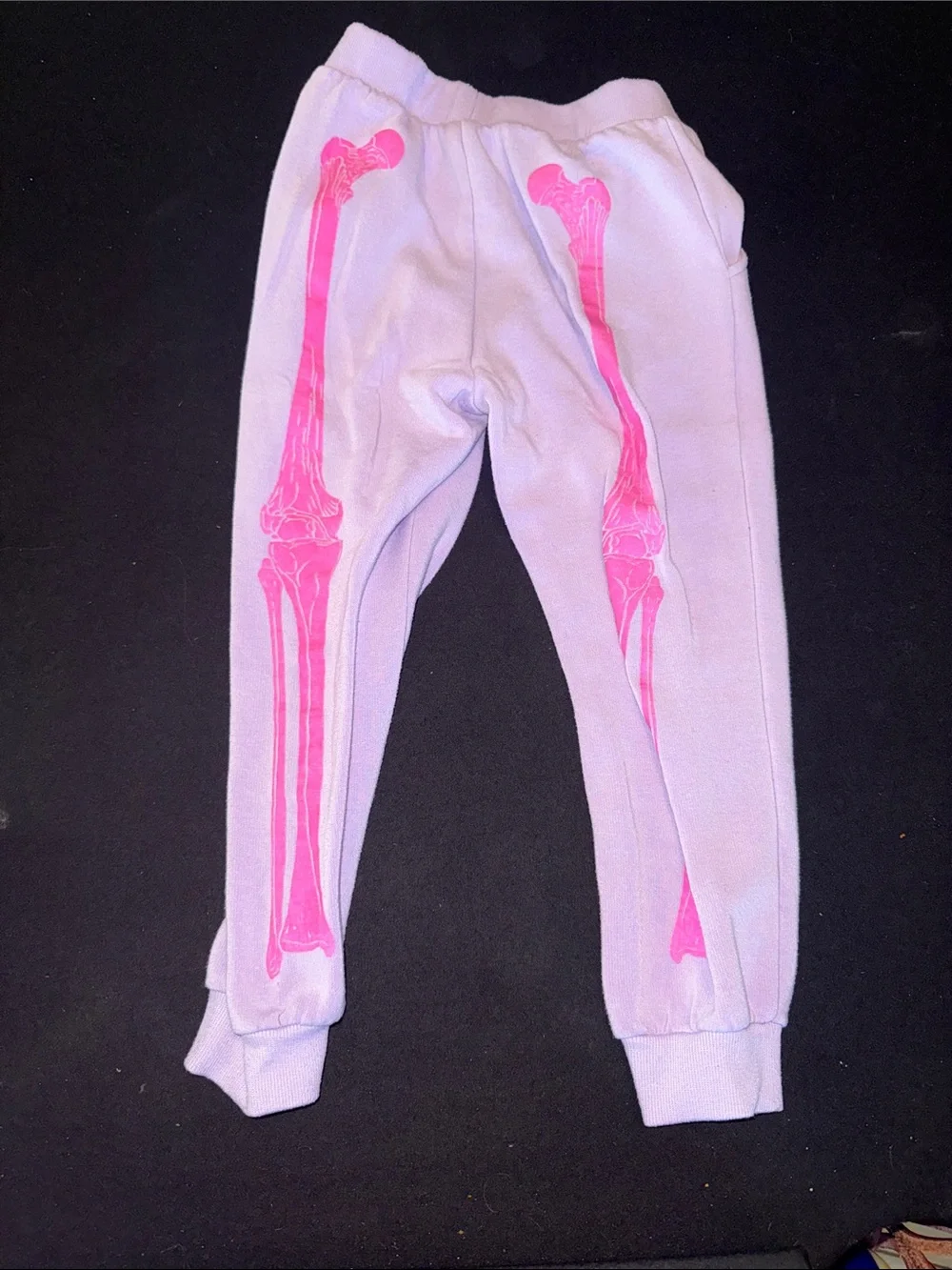 Posh Peanut skeleton Joggers with Hot Pink Bone Print