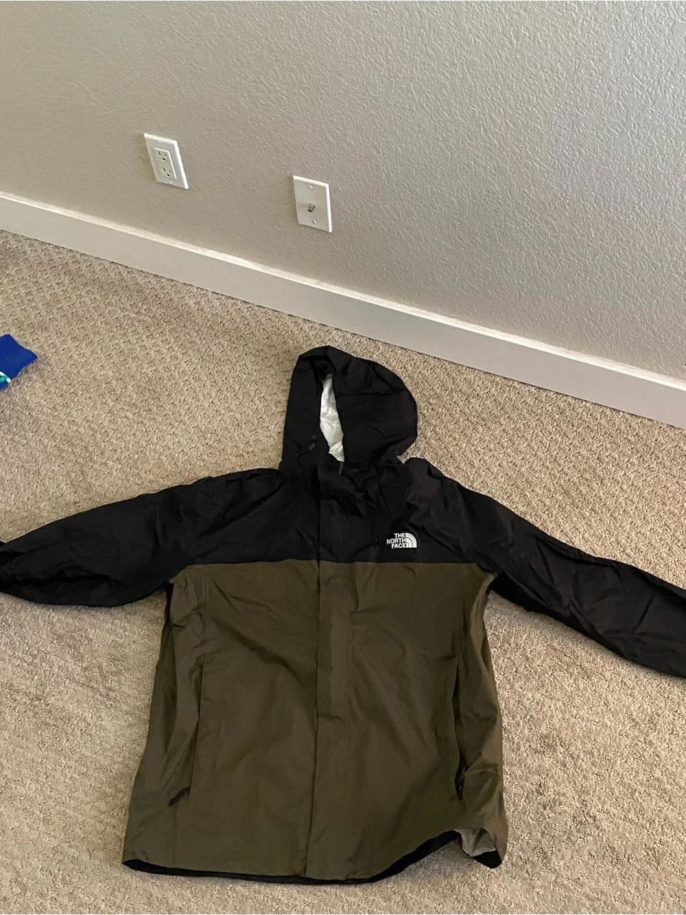 The North Face Black and Olive Green Windbreaker Jacket