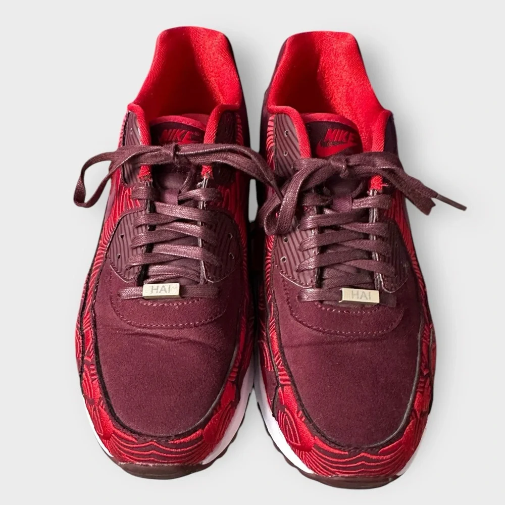 Women’s Red Patterned Athletic Sneakers