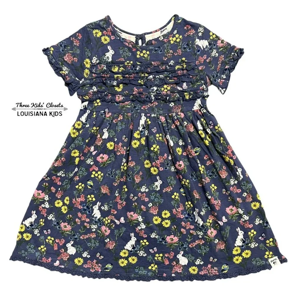 Mantaray 4-5Y Navy Floral Bunny Print Dress