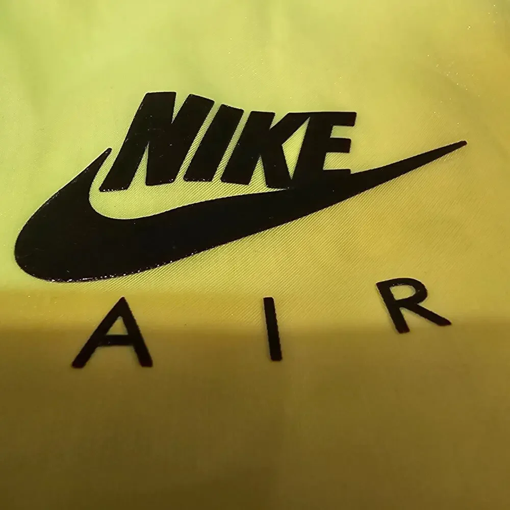 Nike Air Neon Volt Sheer Zip Windbreaker Jacket Drawstring Cropped Womens XS