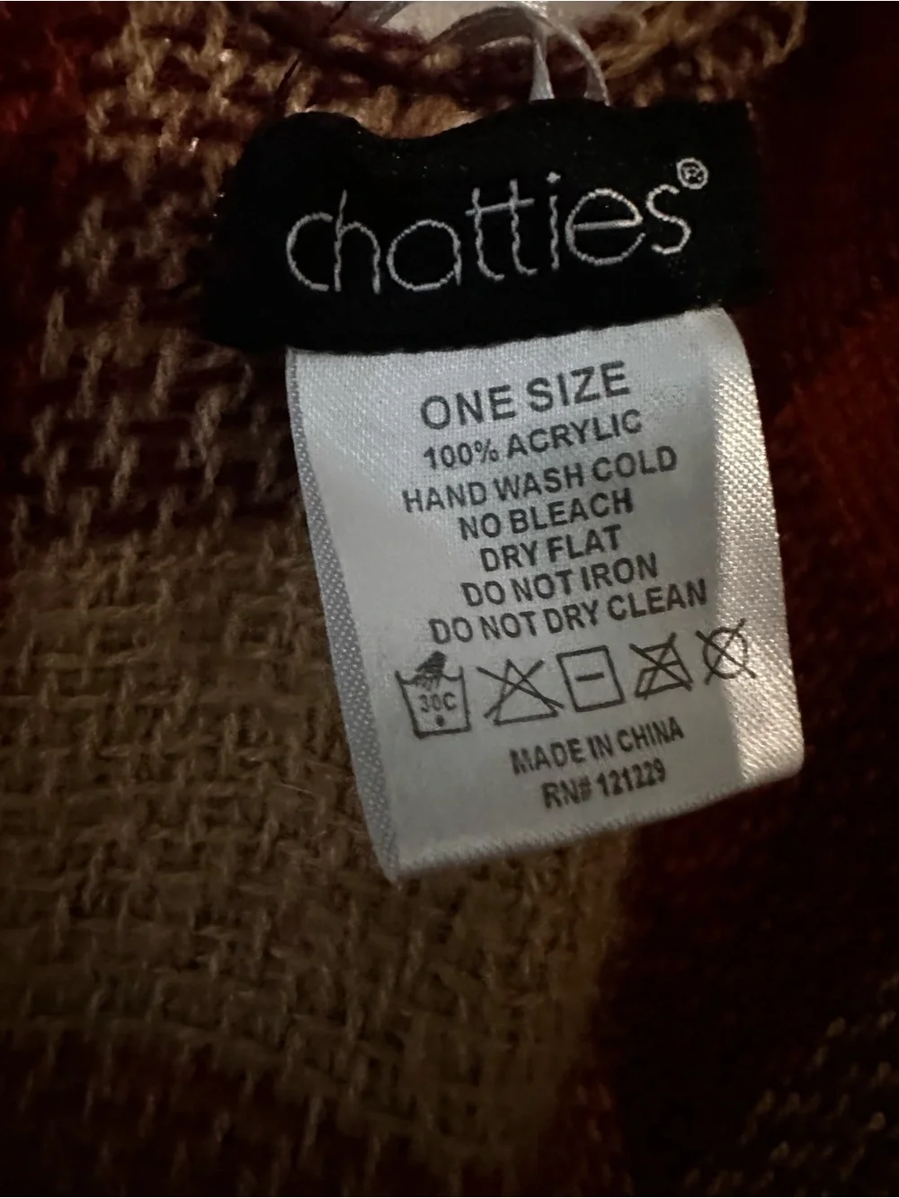 chatties plaid poncho