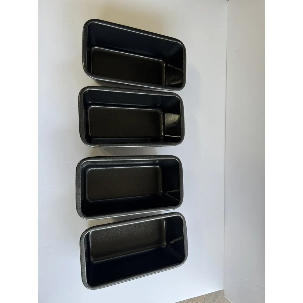 4Pcs Nonstick Carbon Steel Baking Bread Pan Mini Loaf Pans Small Banana Bread